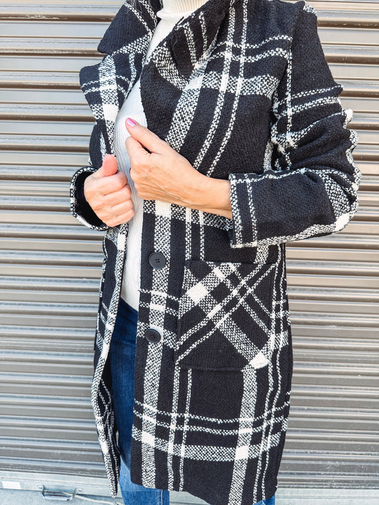 Tribal Jacket Tribal Bouclé Plaid Duster Coat