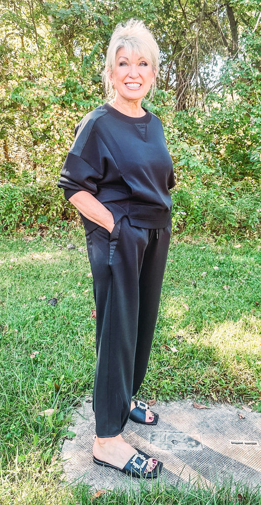 Tribal Pants Tribal Butter Soft Sand Wash High Waisted Joggers--Black