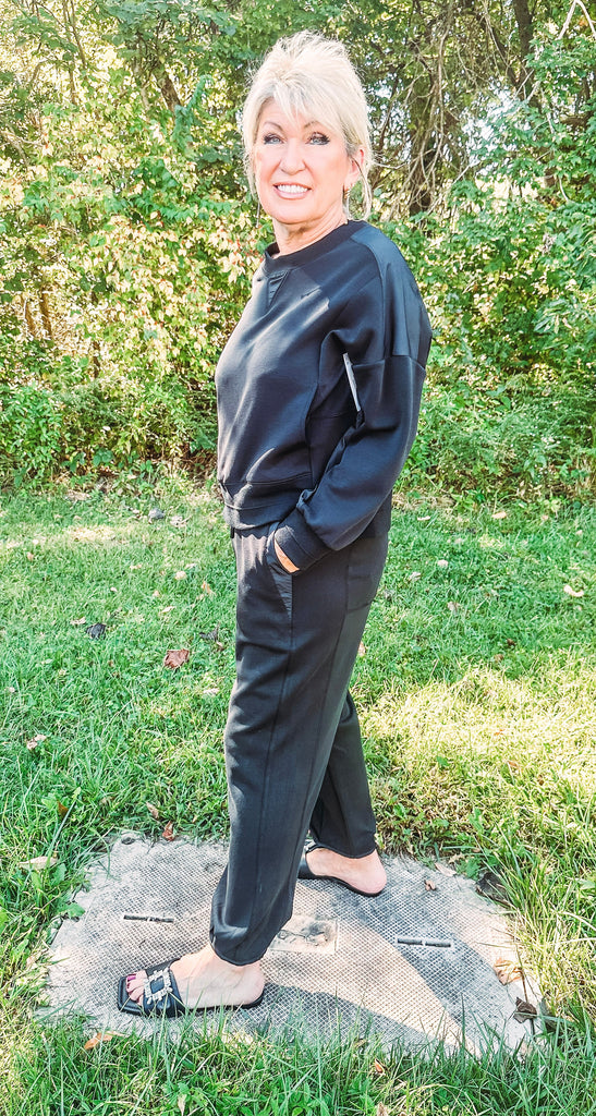 Tribal Pants Tribal Butter Soft Sand Wash High Waisted Joggers--Black