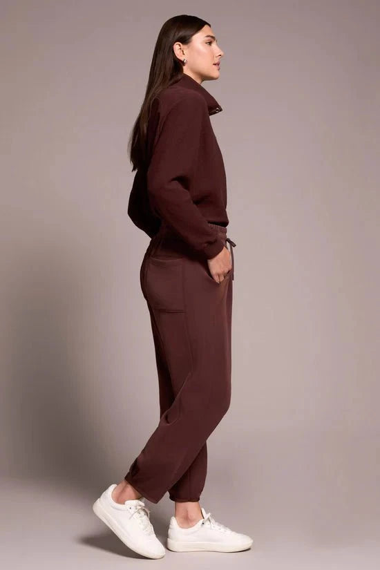 Tribal Pants Tribal Butter Soft Sand Wash High Waisted Joggers--Cocoa