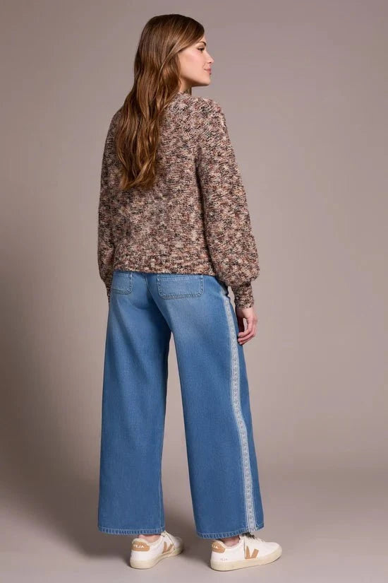 Tribal Cardigan Tribal Button-Front Crew Neck Sweater Cardigan