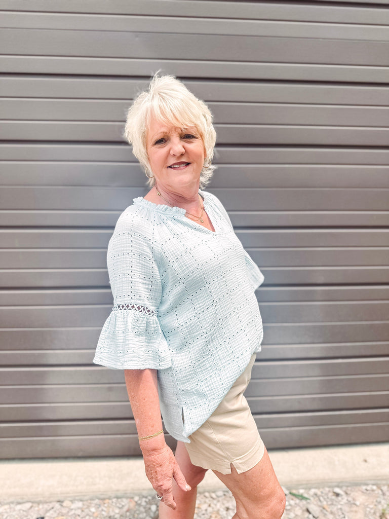 Tribal Shirts & Tops Tribal Cotton Eyelet Gauze Blouse