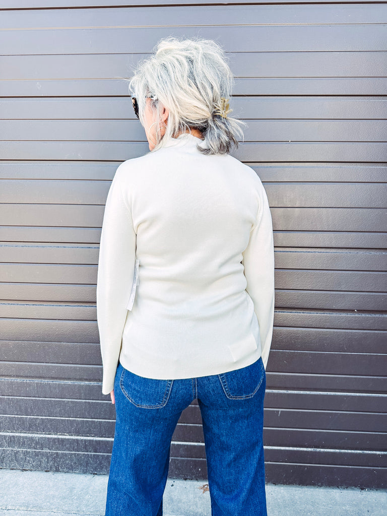 Tribal Sweater Tribal Funnel Neck Ivory Sweater