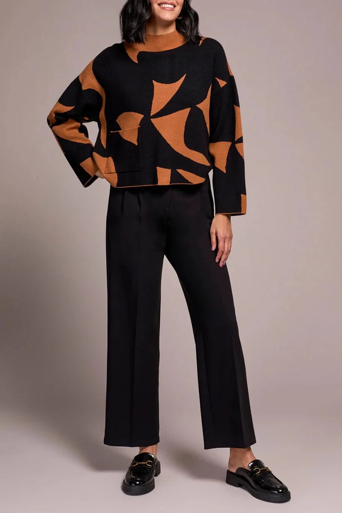 Tribal Sweater Tribal Mock Neck Sweater w/Pocket