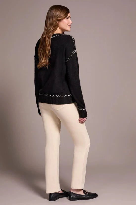 Tribal Sweater Tribal Saddle Stitch Crew Neck Sweater