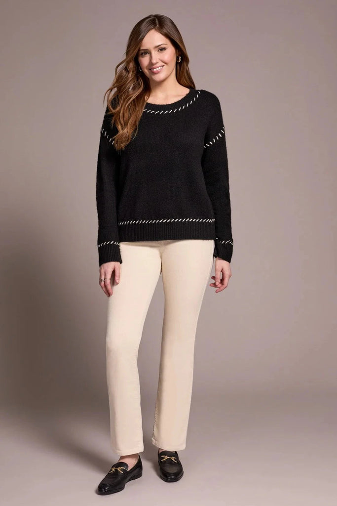 Tribal Sweater Tribal Saddle Stitch Crew Neck Sweater