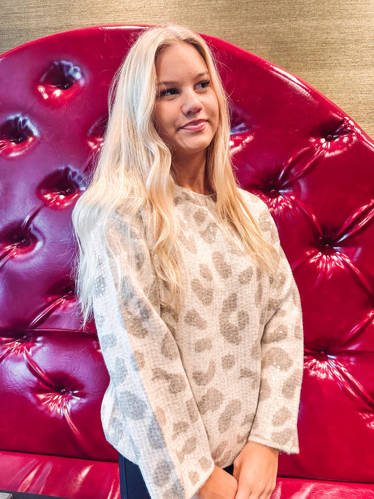 Tribal Sweater Tribal Sandstone Sequin Sweater- Sandstone