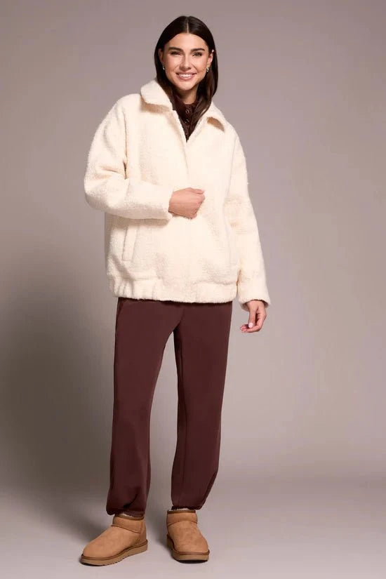 Tribal Jacket Tribal Soft Boucle Bomber Jacket With Hidden Snaps