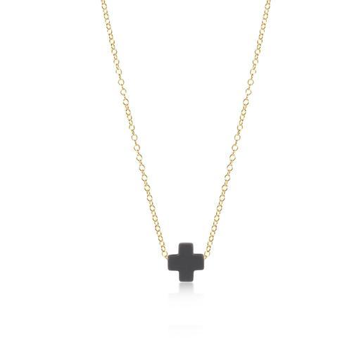 enewton Jewelry Enewton 16" Necklace Gold-Signature Cross 16" / Charcoal