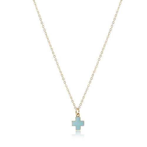 enewton Jewelry Enewton 16" Necklace Gold-Signature Cross 16" / Turquoise