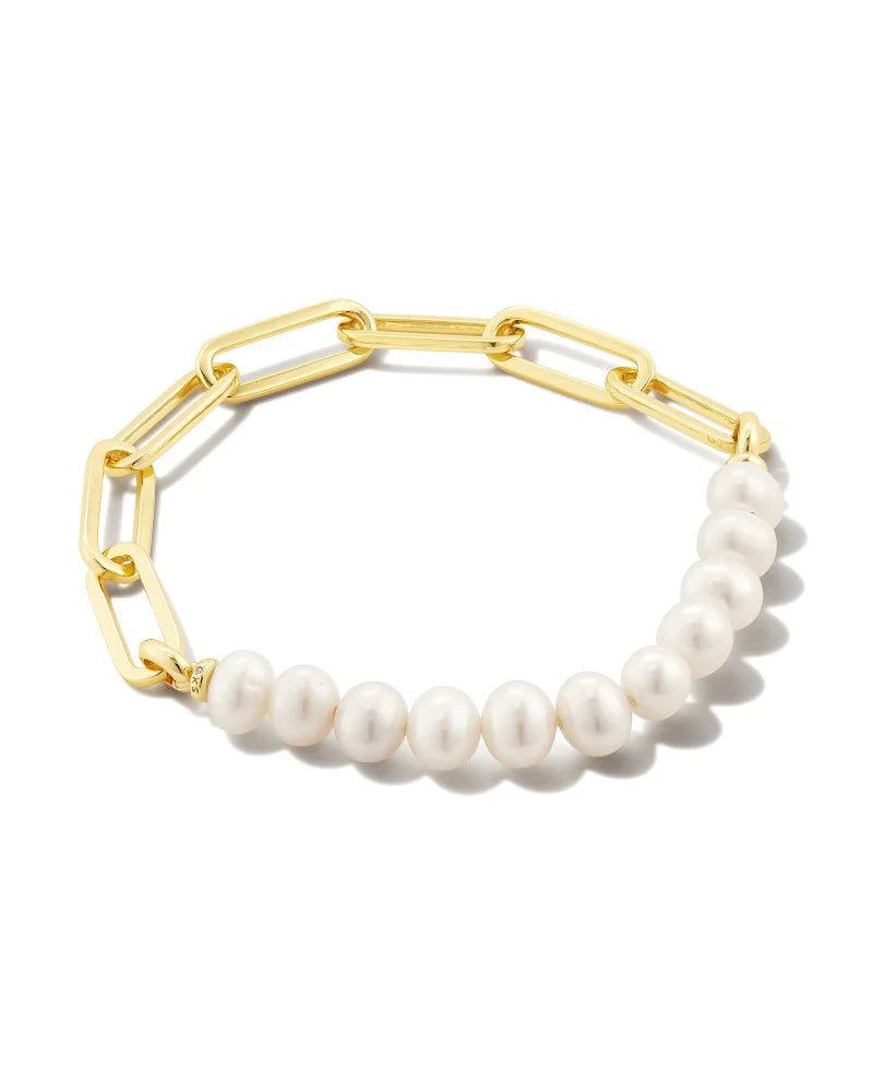 Kendra Scott Jewelry Kendra Scott Ashton Half Chain Bracelet-- Gold White Pearl Gold White Pearl