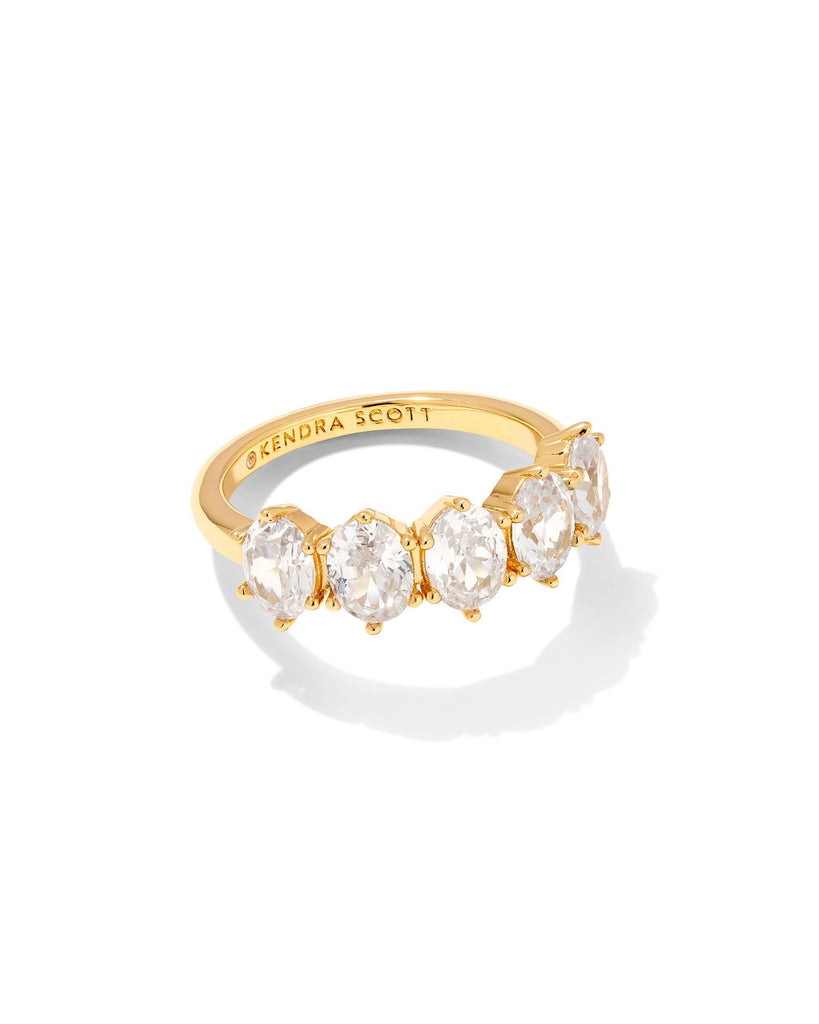 Kendra Scott Jewelry Kendra Scott Cailin Crystal Band Ring-- Gold White CZ