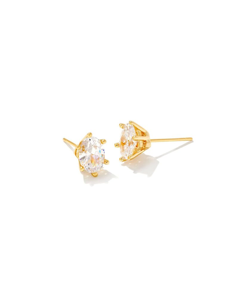 Kendra Scott Jewelry Kendra Scott Cailin Crystal Stud Earrings-- Gold Gold White CZ