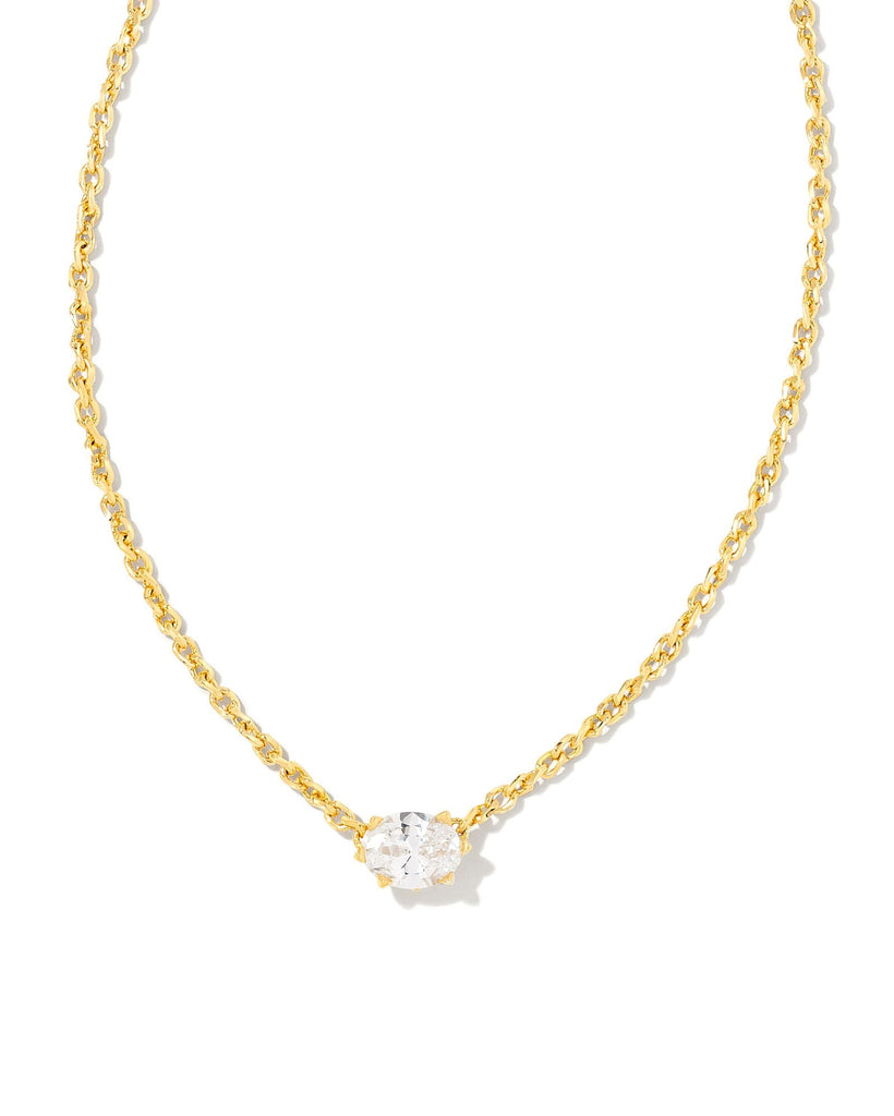 Kendra Scott Jewelry Kendra Scott Cailin Pendant Necklace-- Gold Gold White CZ