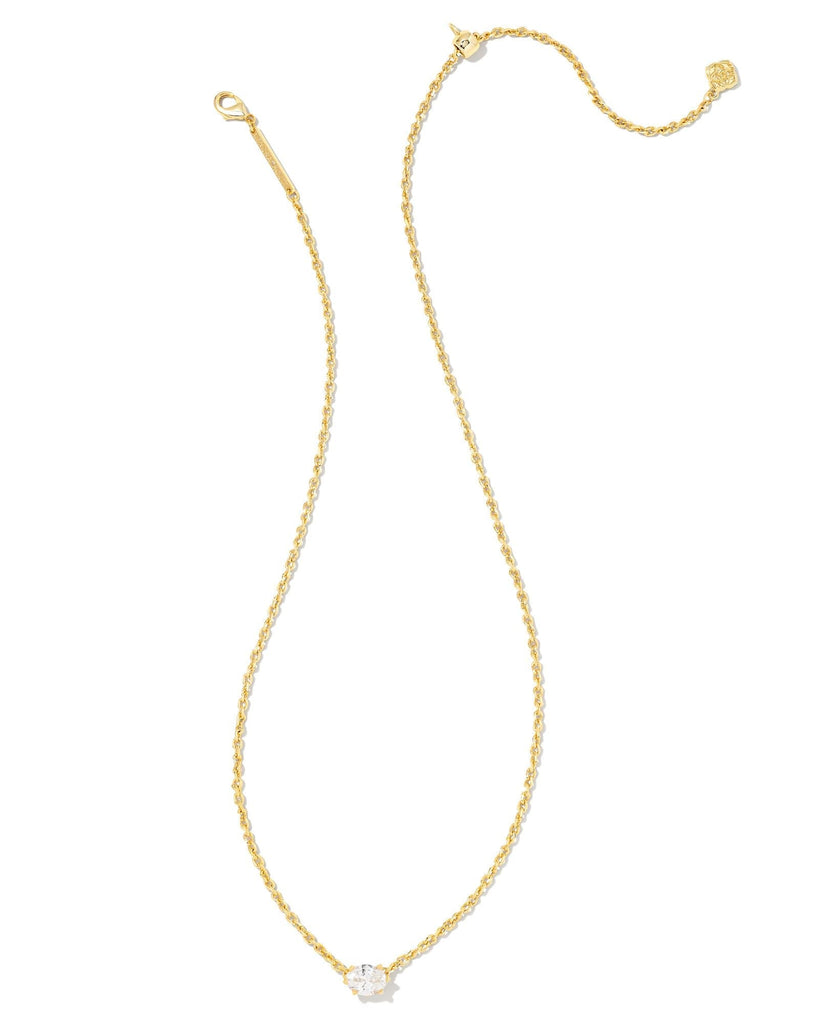 Kendra Scott Jewelry Kendra Scott Cailin Pendant Necklace-- Gold Gold White CZ
