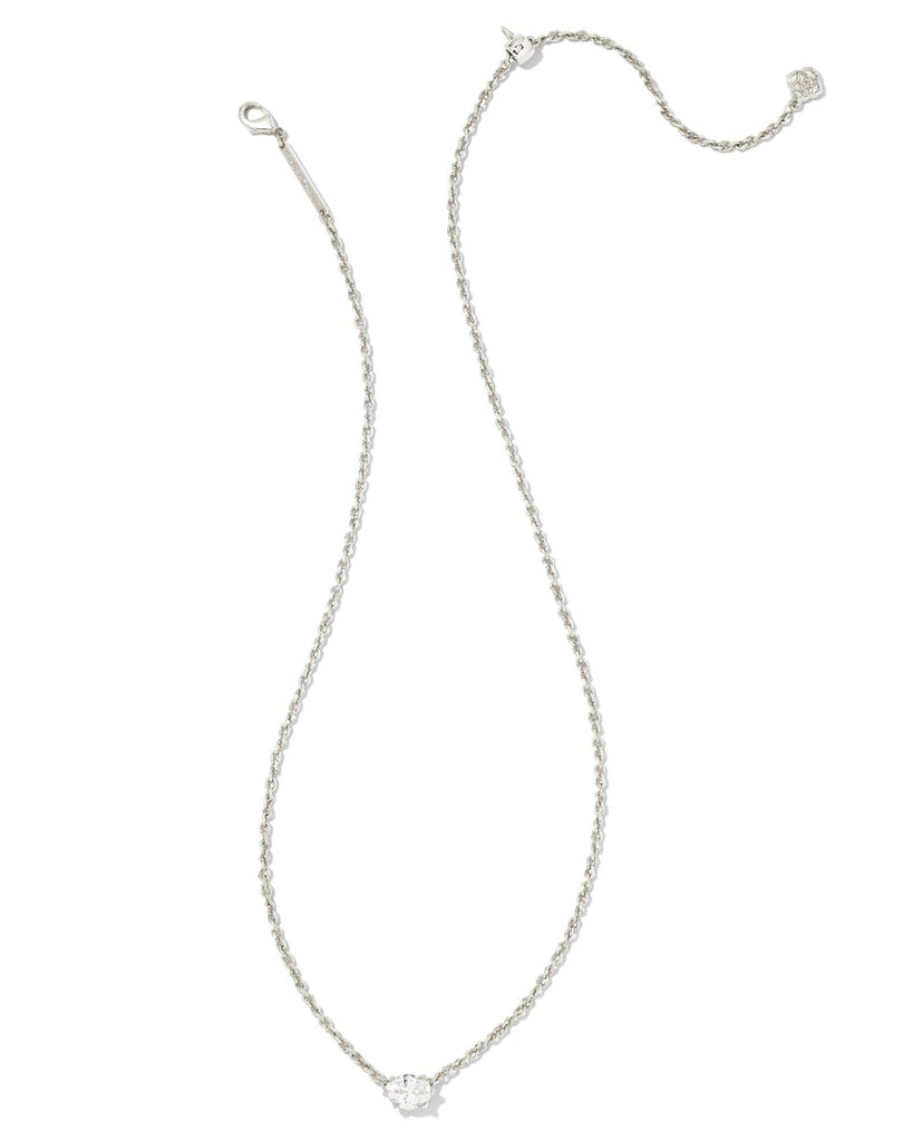 Kendra Scott Jewelry Kendra Scott Cailin Pendant Necklace-- Rhodium Rhodium White CZ