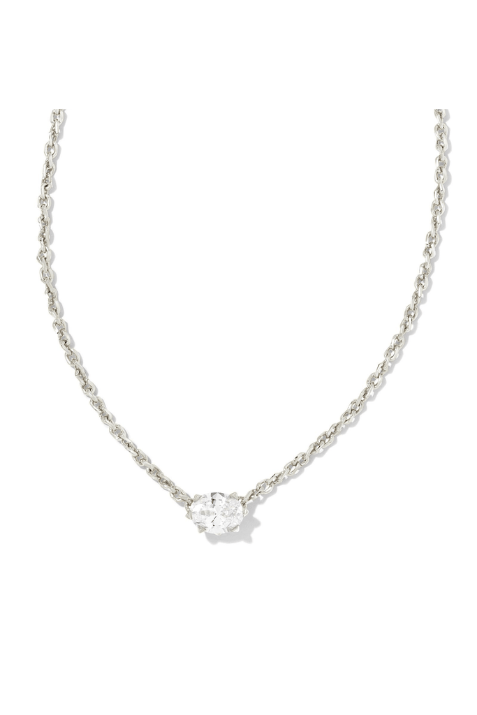 Kendra Scott Jewelry Kendra Scott Cailin Pendant Necklace-- Rhodium Rhodium White CZ