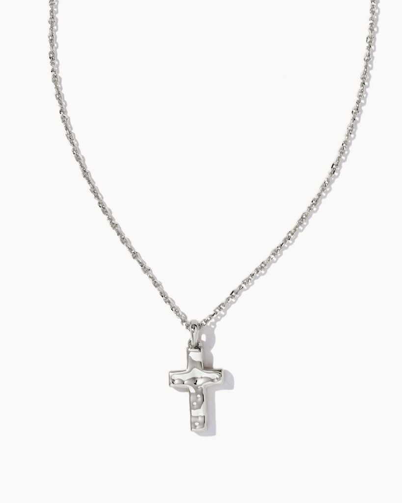 Kendra Scott Jewelry Kendra Scott Cross Pendant Necklace Rhodium Metal