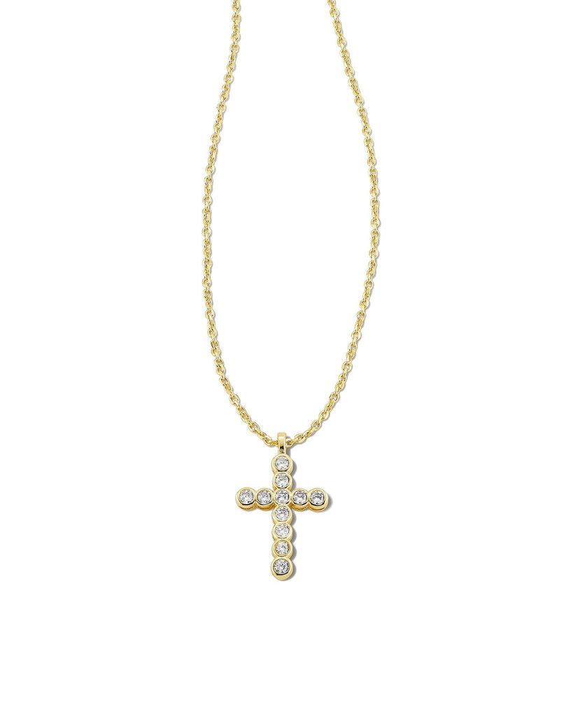Kendra Scott Jewelry Kendra Scott Crystal Cross Pendant Necklace Gold