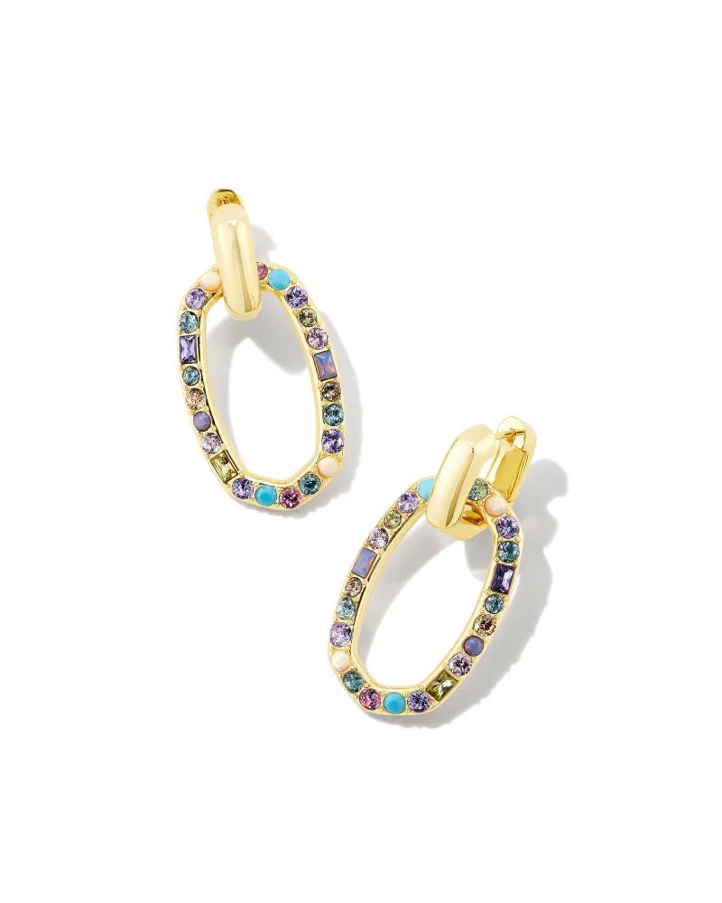 Kendra Scott Jewelry Kendra Scott Devin Crystal Link Earrings-- Gold Pastel Mix Gold Pastel Mix