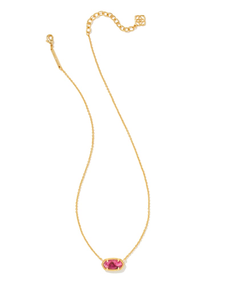 Kendra Scott Jewelry Kendra Scott Elisa Pendant Necklace Gold Bronze Veined Magenta Jade