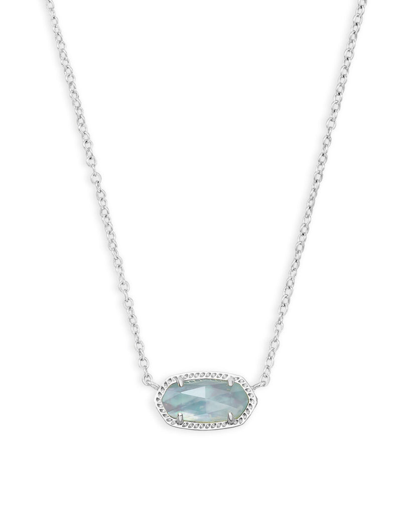 Kendra Scott Jewelry Kendra Scott Elisa Pendant Necklace Rhodium Light Blue Illusion