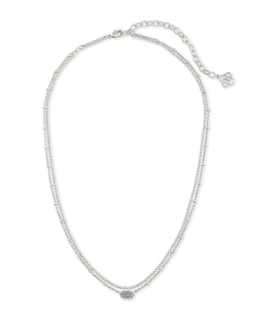Kendra Scott Jewelry Kendra Scott Emilie Multi Strand Necklace Rhodium Platinum Drusy