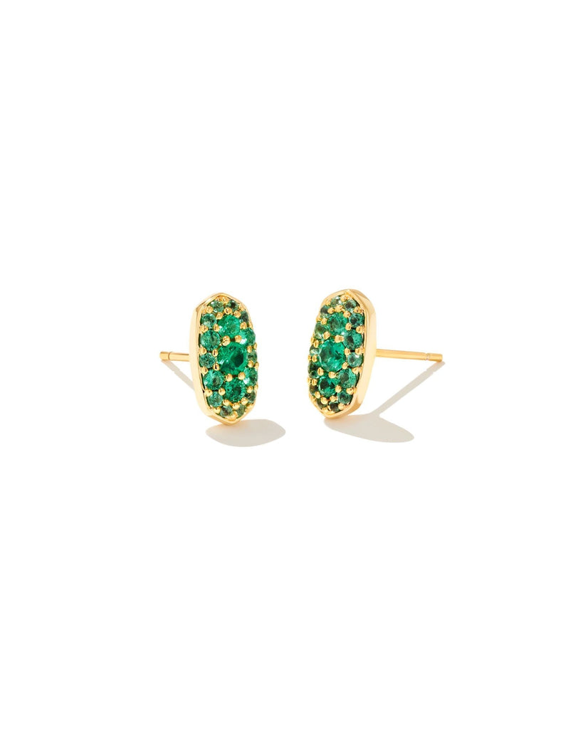 Kendra Scott Jewelry Kendra Scott Grayson Crystal Stud Earrings Gold Emerald Crystal