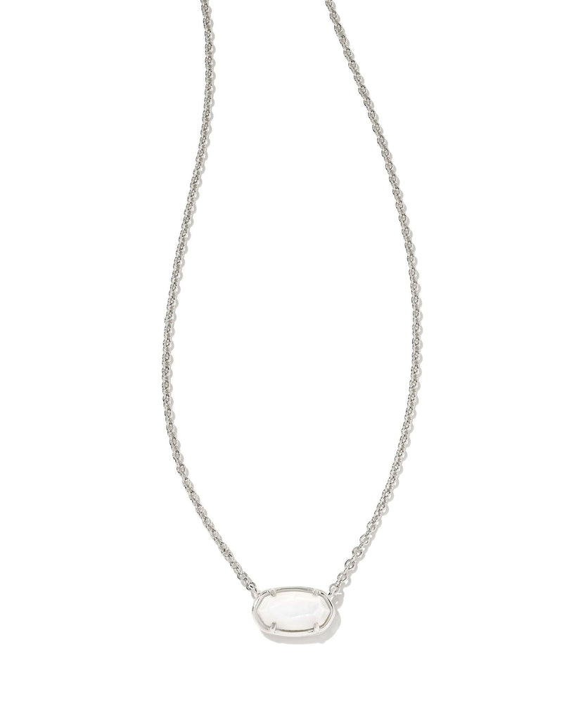 Kendra Scott Jewelry Kendra Scott Grayson Short Pendant Necklace-- Rhodium White Mother of Pearl