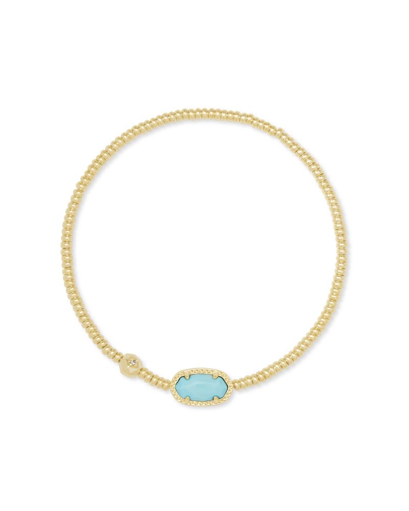 Kendra Scott Jewelry Kendra Scott Grayson Stretch Bracelet Gold Light Blue Magnesite