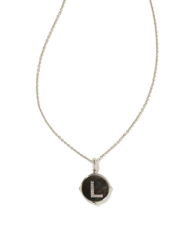 Kendra Scott Jewelry Kendra Scott Letter Disk Reversible Pendant Necklace Rhodium / L
