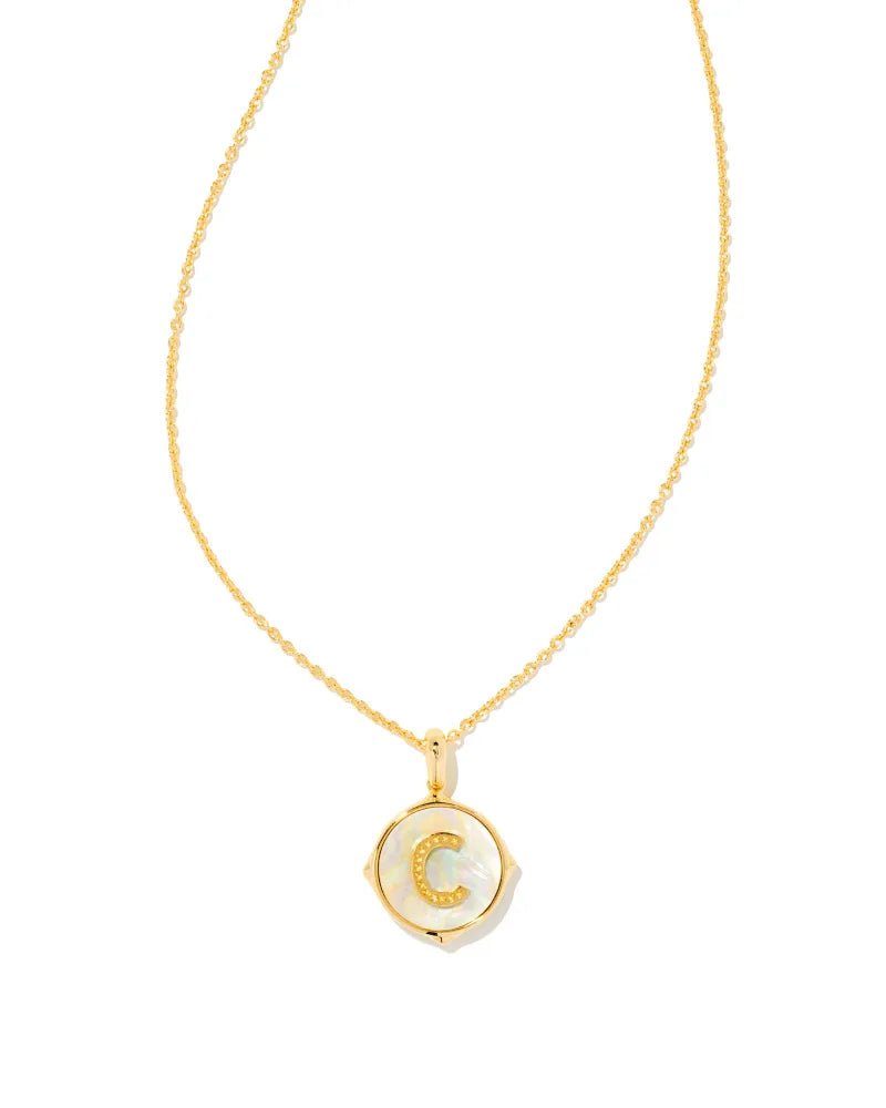Kendra Scott Jewelry Kendra Scott Letter Disk Reversible Pendant Necklace Gold / C