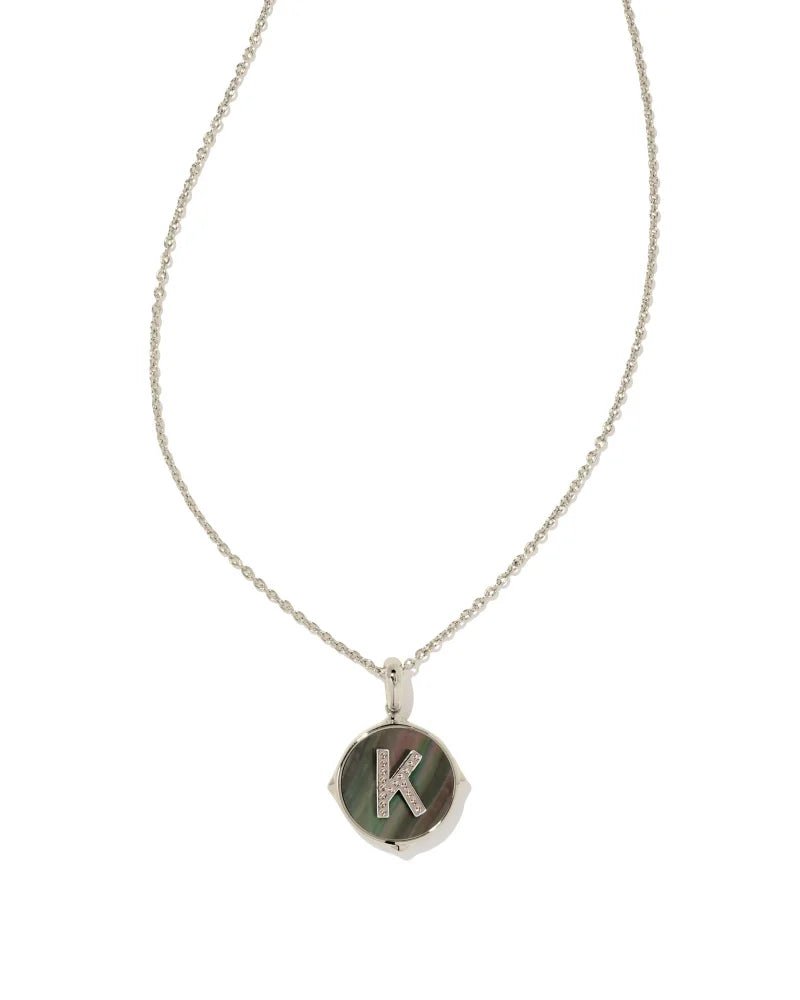 Kendra Scott Jewelry Kendra Scott Letter Disk Reversible Pendant Necklace Rhodium / K