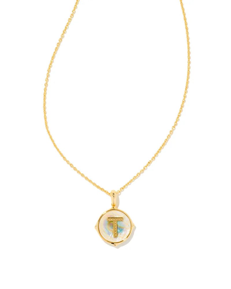 Kendra Scott Jewelry Kendra Scott Letter Disk Reversible Pendant Necklace Gold / T
