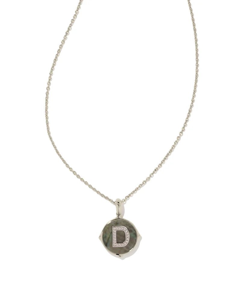 Kendra Scott Jewelry Kendra Scott Letter Disk Reversible Pendant Necklace Rhodium / D