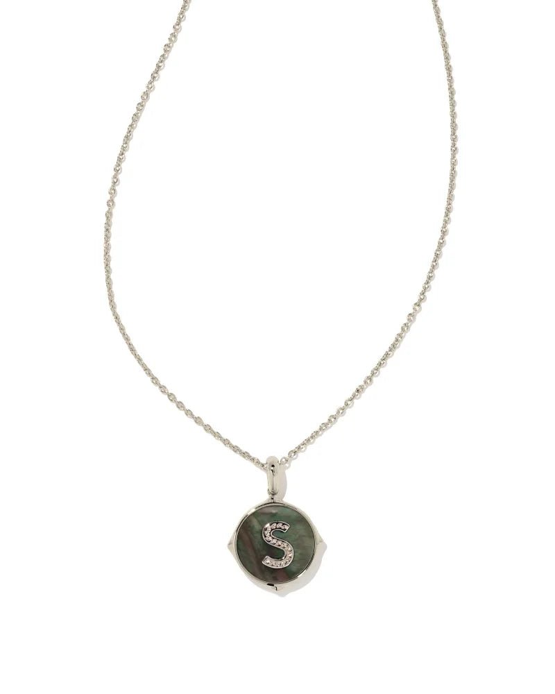 Kendra Scott Jewelry Kendra Scott Letter Disk Reversible Pendant Necklace Rhodium / S