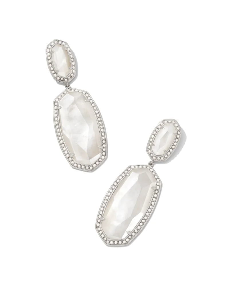 Kendra Scott Tessa Silver Stud Earrings in Rose Quartz | Bethesda Row