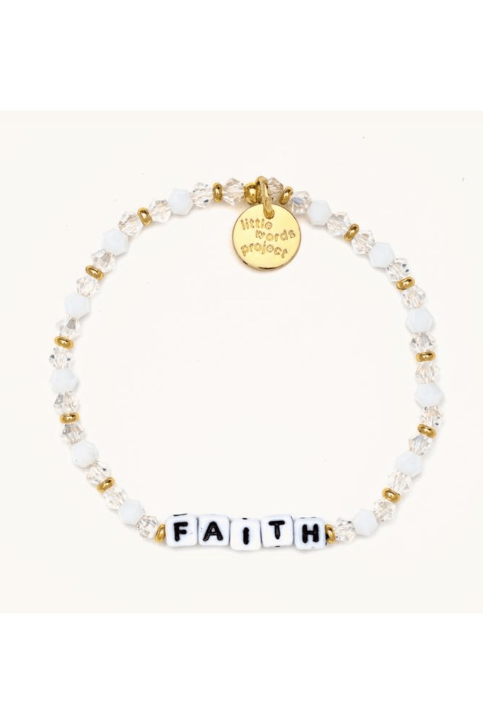 Little Words Project Jewelry Little Words Project "Faith" Beaded Bracelet White
