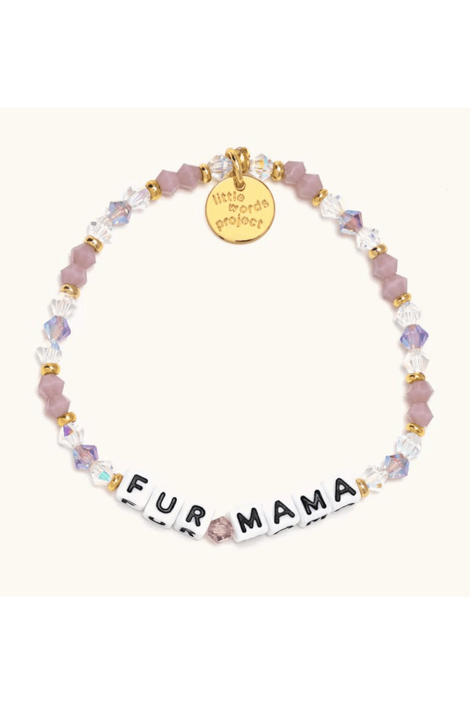 Little Words Project Jewelry Little Words Project "Fur Mama" Beaded Bracelet White