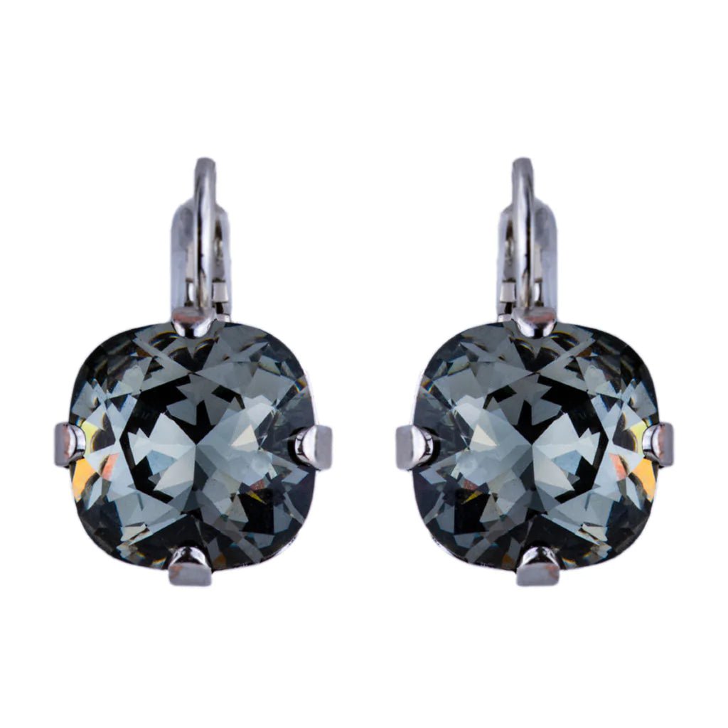 Mariana Jewelry Mariana Cushion Cut Leverback Earrings-- Black Diamond Black Diamond/Rhodium