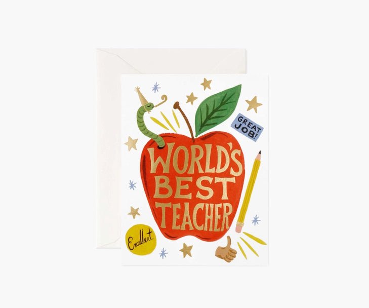 Rifle Paper Co Greeting Card World's Best Teacher Greeting Card